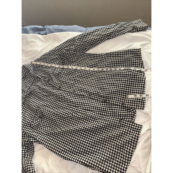 Women’s Flannel Button Down Shirt Eddie Bauer Size Tall XXL Black And White - Picture 4 of 9